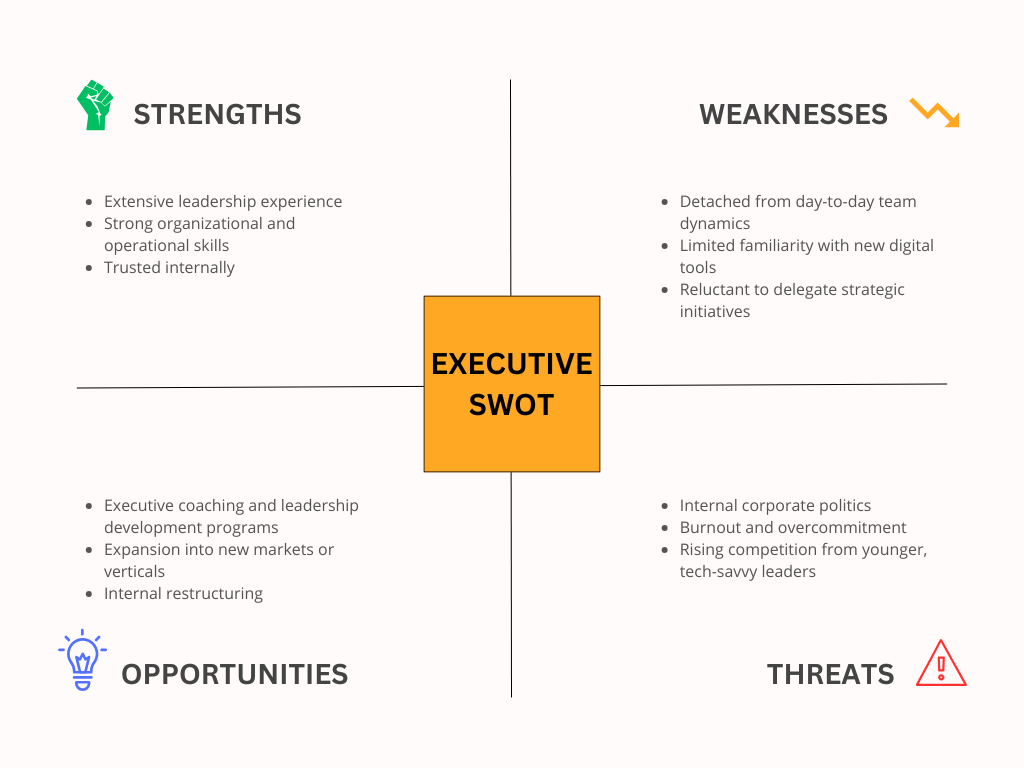 Personal SWOT Analysis Example – Executive