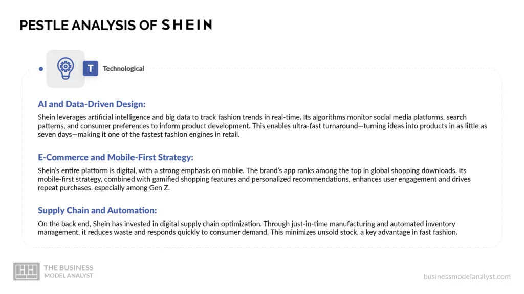 Shein Technological Factors - Shein PESTLE Analysis